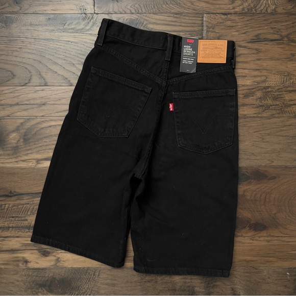 Levis Premium High Loose Bermuda Shorts Black - Picture 15 of 16
